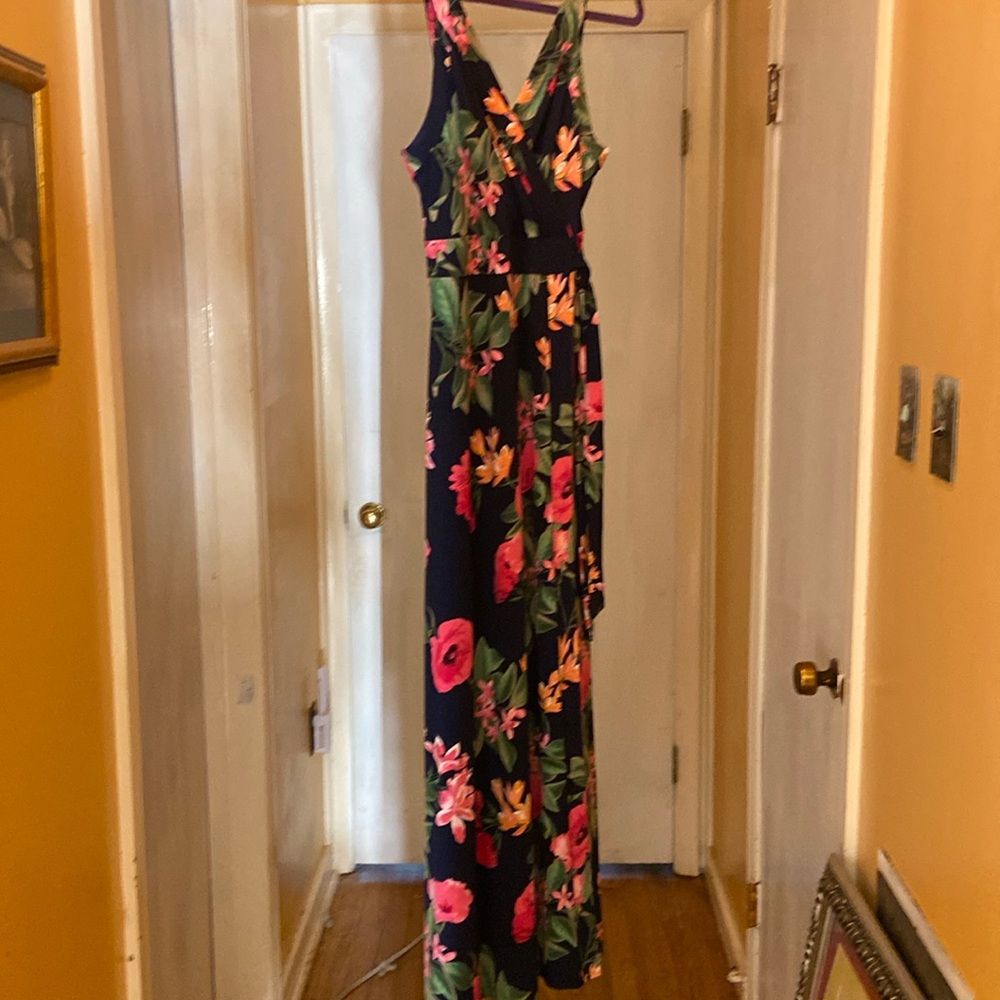 Market and Spruce Black Tropical Floral Dress - LP - New with Tags